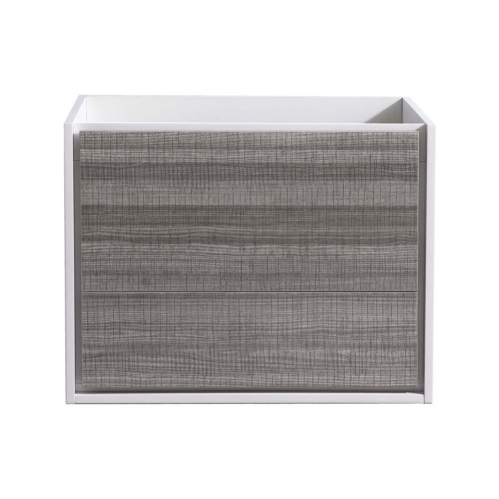 Fresca Catania 30" Glossy Ash Gray Wall Hung Modern Bathroom Cabinet