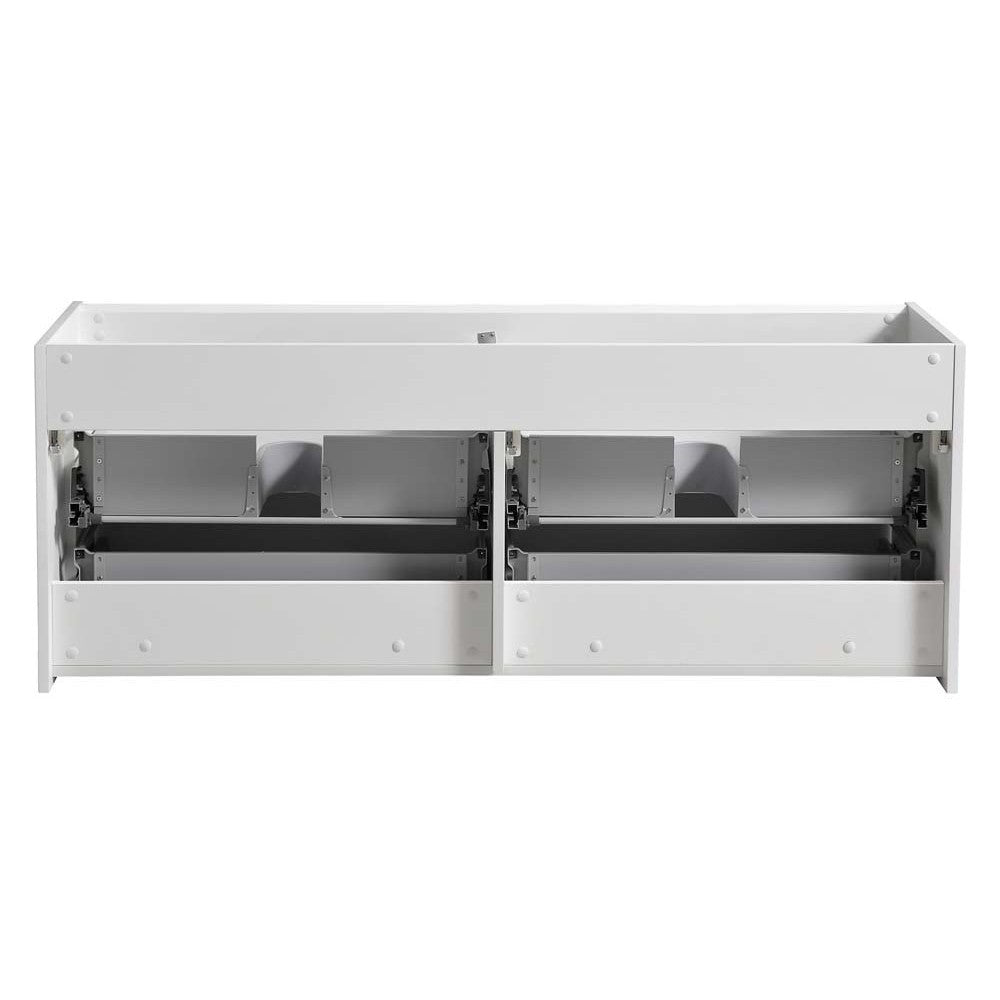 Fresca Catania 60" Glossy White Wall Hung Double Sink Modern Bathroom Cabinet