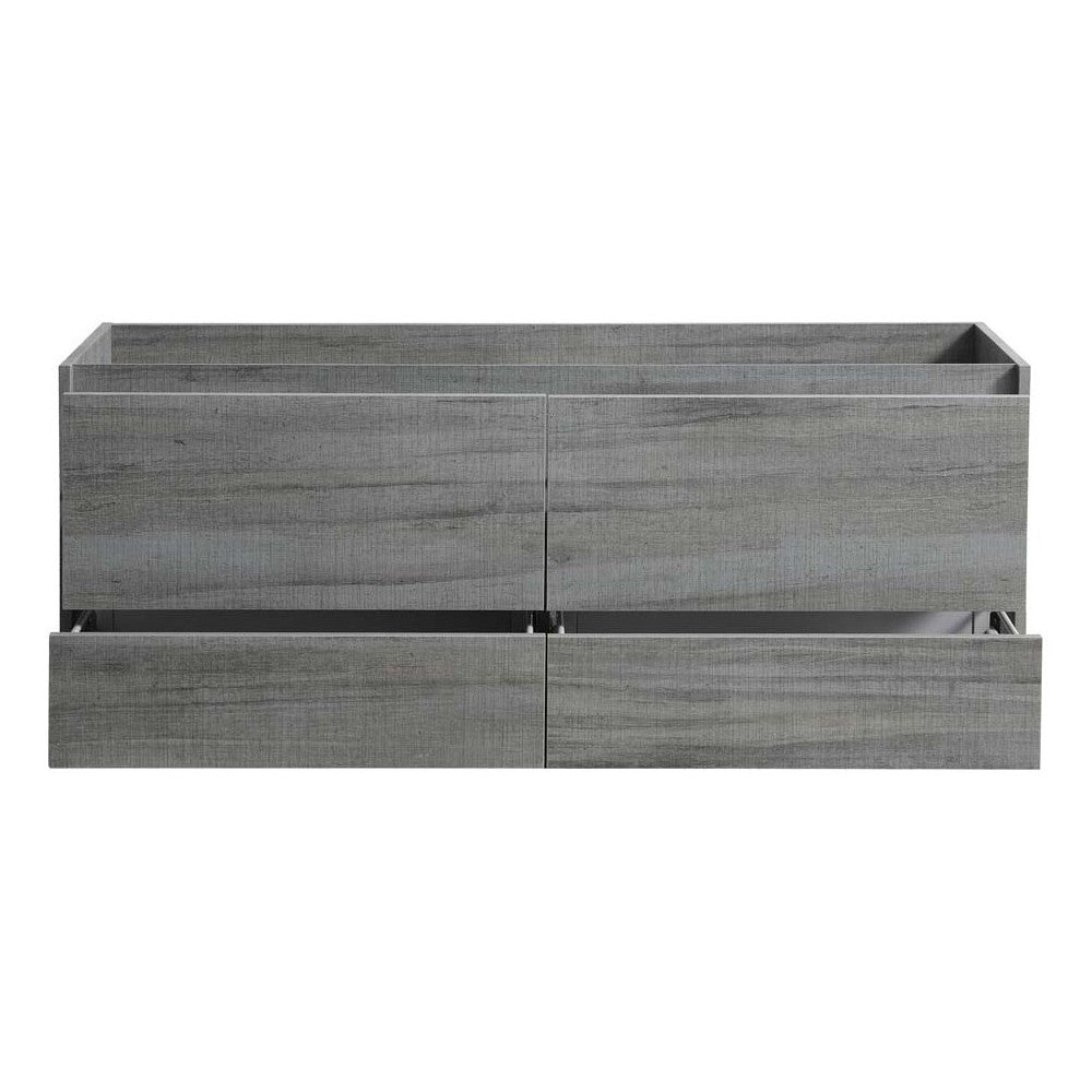 Fresca Catania 60" Ocean Gray Wall Hung Double Sink Modern Bathroom Cabinet
