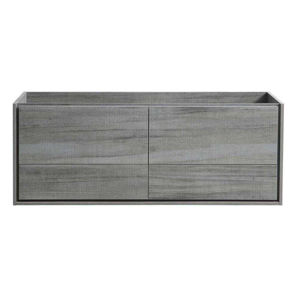 Fresca Catania 60" Ocean Gray Wall Hung Double Sink Modern Bathroom Cabinet
