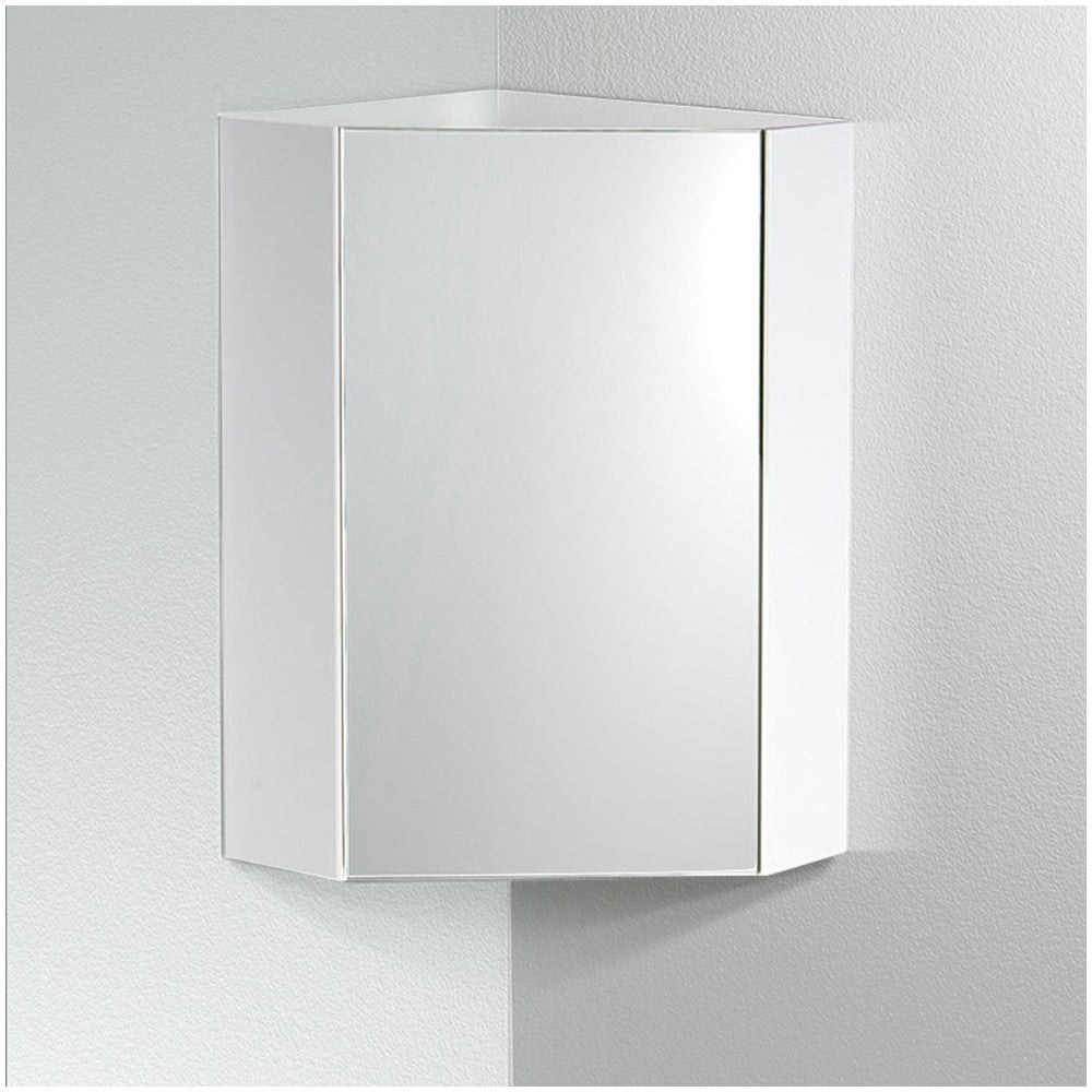 Fresca Coda 18" White Corner Medicine Cabinet w/ Mirror Door