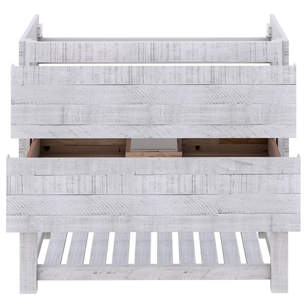 Fresca Formosa 35" Floor Standing Open Bottom Bathroom Cabinet in Rustic White