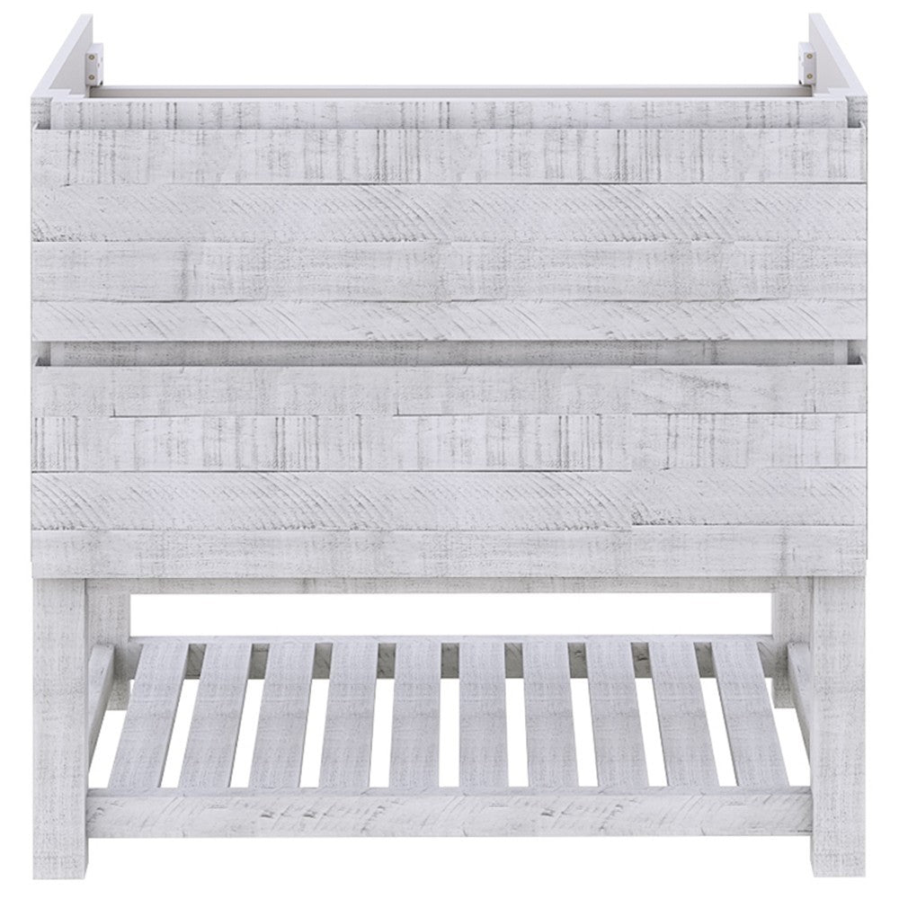Fresca Formosa 35" Floor Standing Open Bottom Bathroom Cabinet in Rustic White