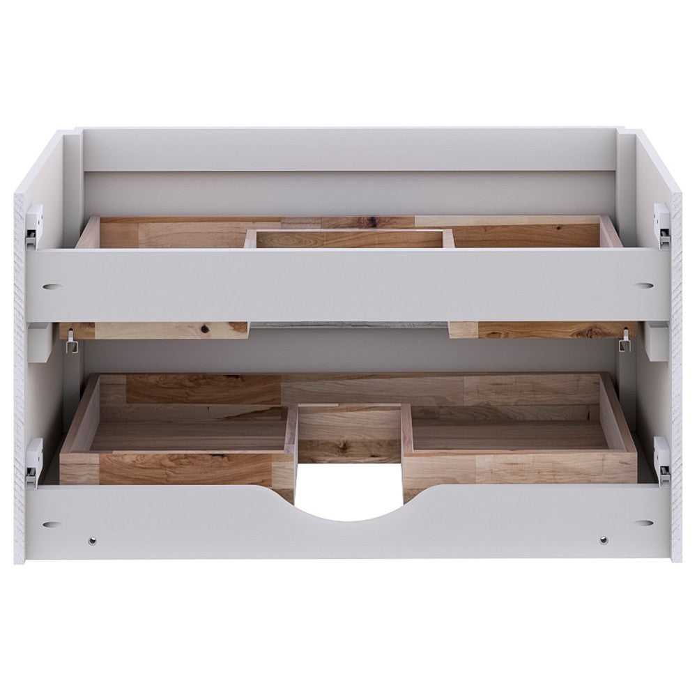 Fresca Formosa 35" Wall Hung Modern Bathroom Cabinet in Rustic White