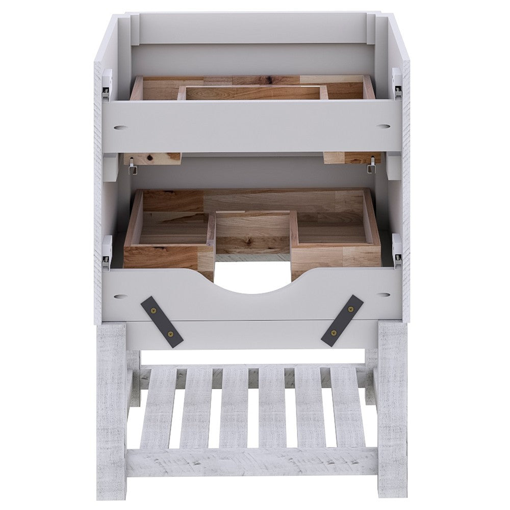 Fresca Formosa 46" Open Bottom Double Sink Bathroom Cabinet in Rustic White