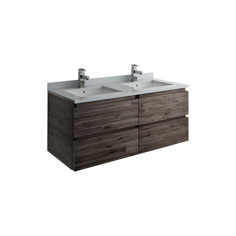 Fresca Formosa 46" Wall Hung Double Sink Modern Bathroom Cabinet
