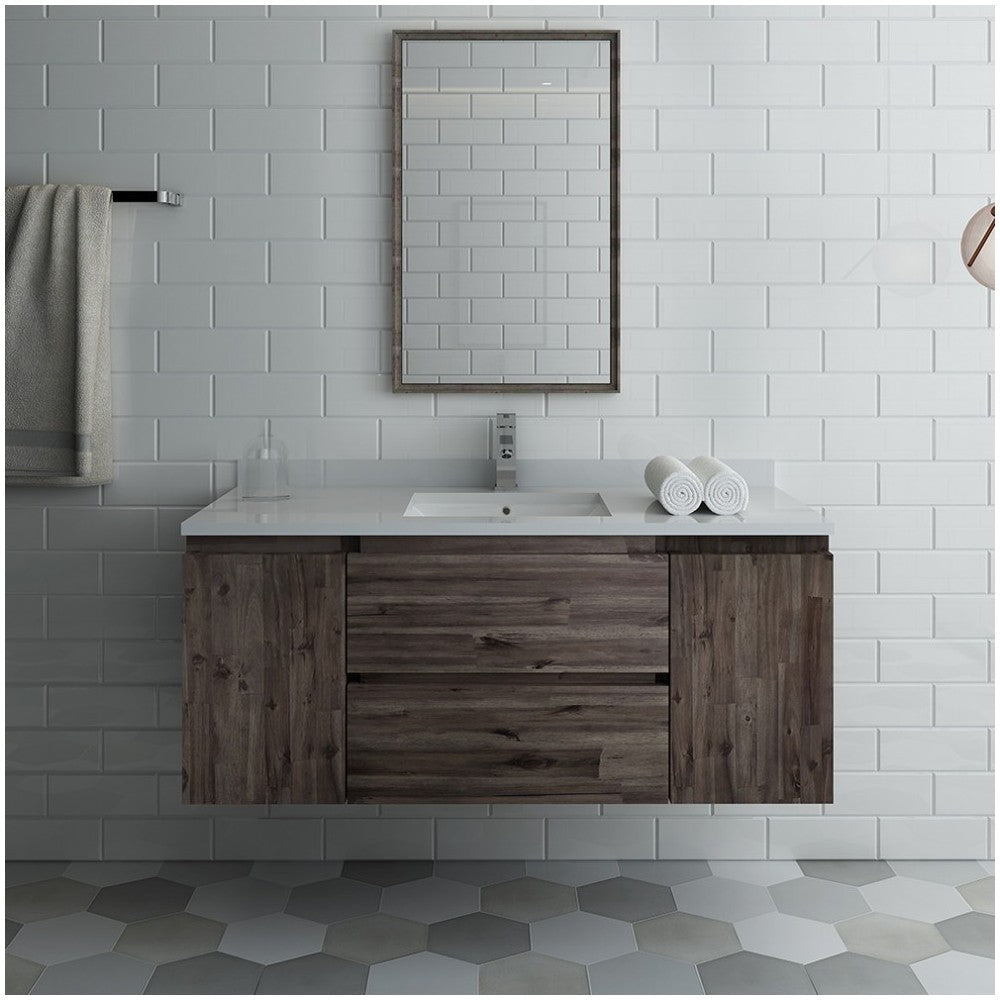 Fresca Formosa 48" Wall Hung Modern Bathroom Vanity w/ Mirror