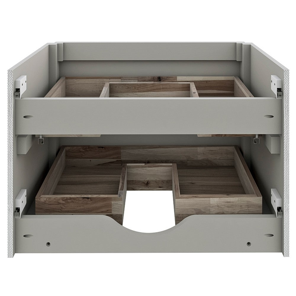Fresca Formosa 58" Wall Hung Double Sink Bathroom Cabinet in Ash
