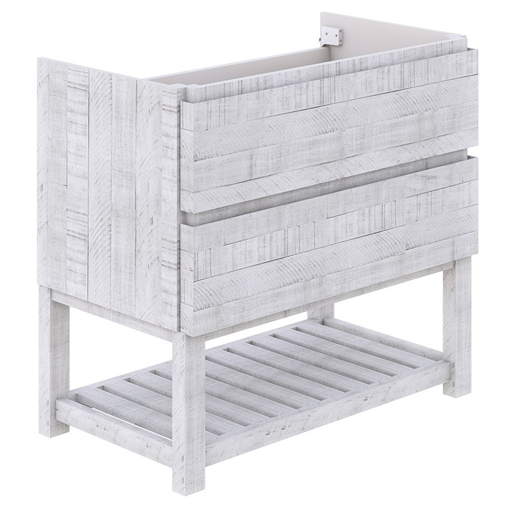 Fresca Formosa 70" Floor Standing Open Bottom Bathroom Cabinet in Rustic White