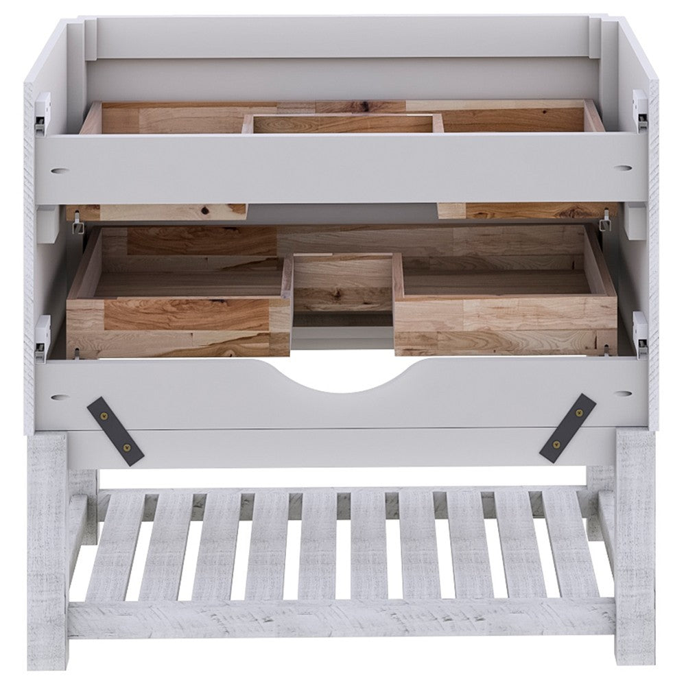 Fresca Formosa 70" Floor Standing Open Bottom Bathroom Cabinet in Rustic White