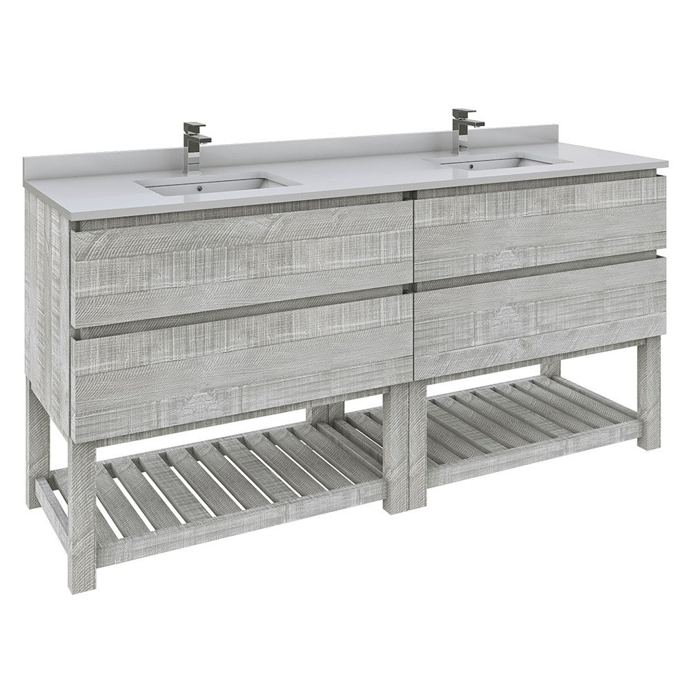 Fresca Formosa 70" Floor Standing Open Bottom Double Sink Bathroom Cabinet