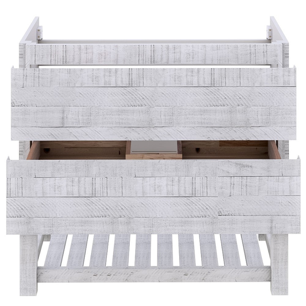 Fresca Formosa 82" Open Bottom Double Sink Bathroom Cabinet in Rustic White