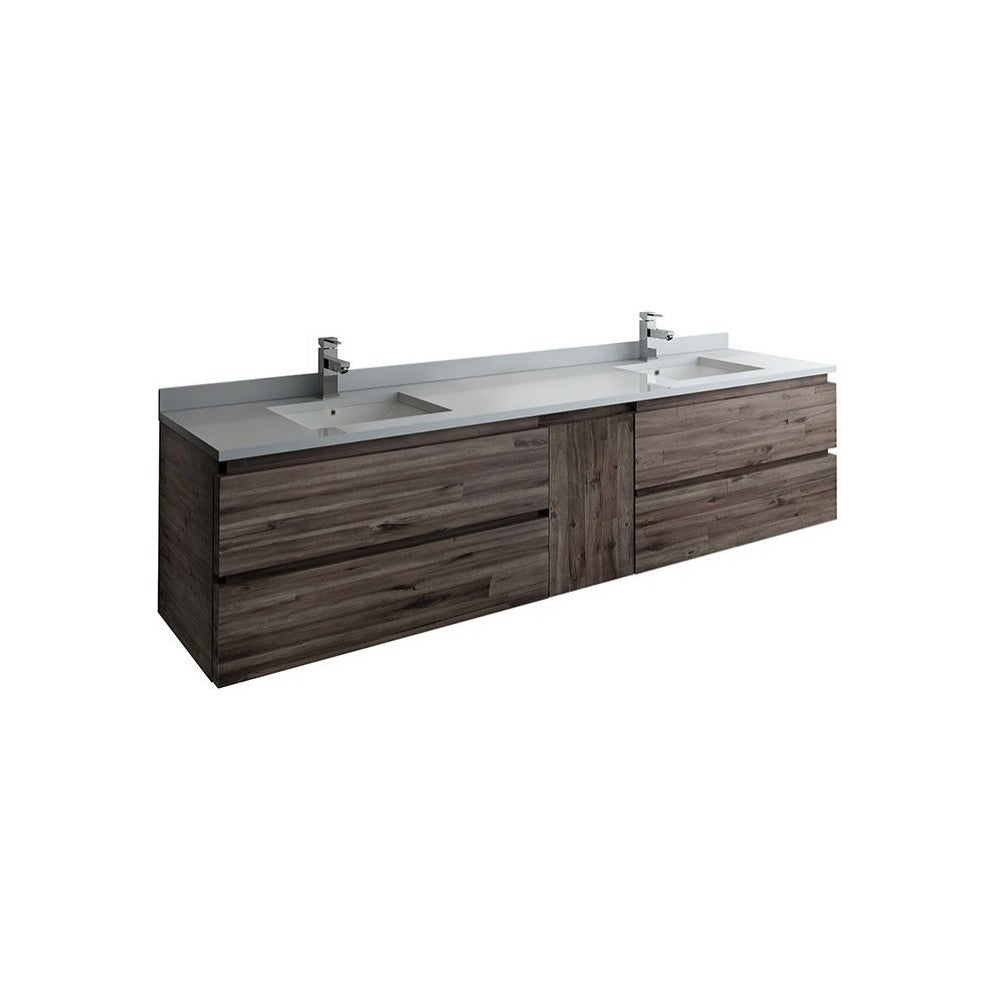 Fresca Formosa 82" Wall Hung Double Sink Modern Bathroom Cabinet