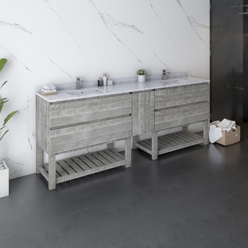 Fresca Formosa 84" Double Sink Bathroom Cabinet in Ash