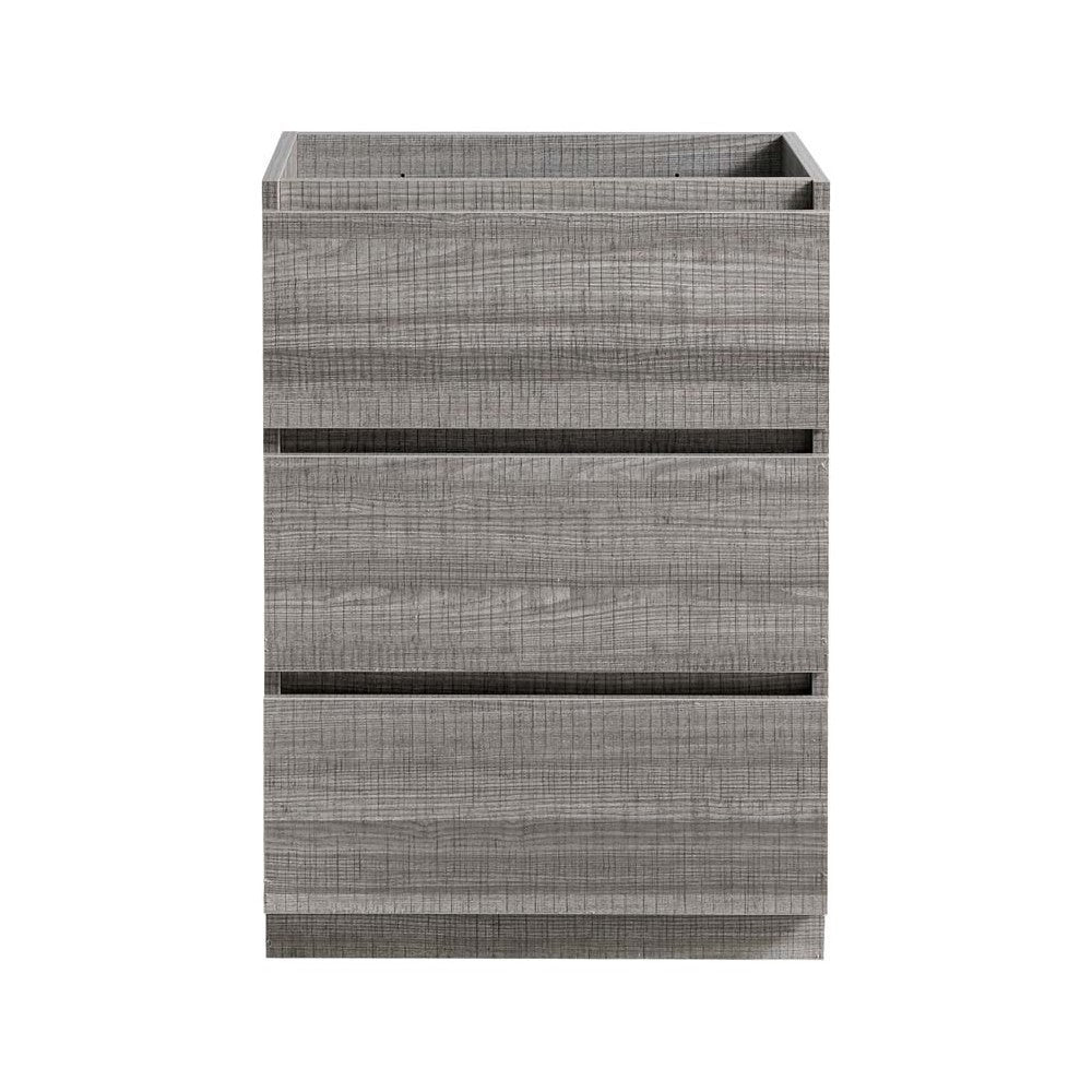 Fresca Lazzaro 24" Glossy Ash Gray Free Standing Modern Bathroom Cabinet