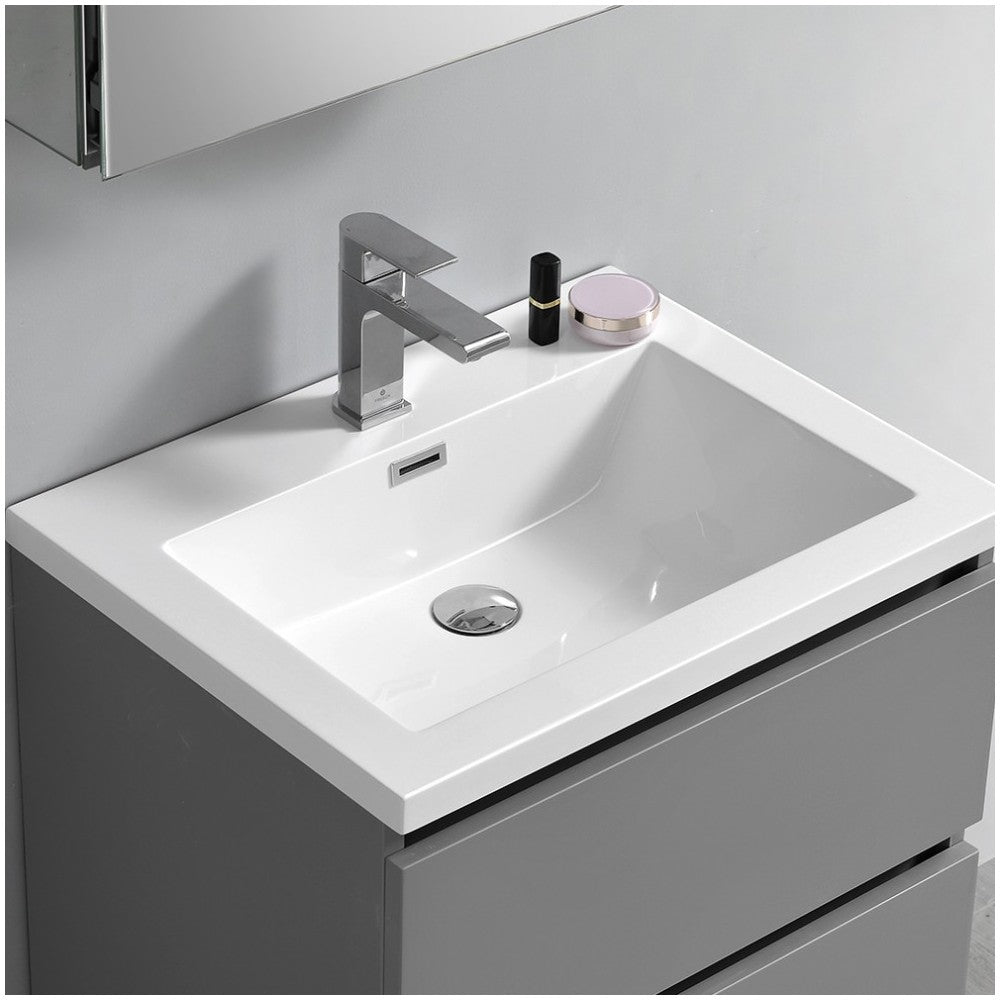 Fresca Lazzaro 24" Gray Free Standing Modern Bathroom Vanity w/ Medicine Cabinet