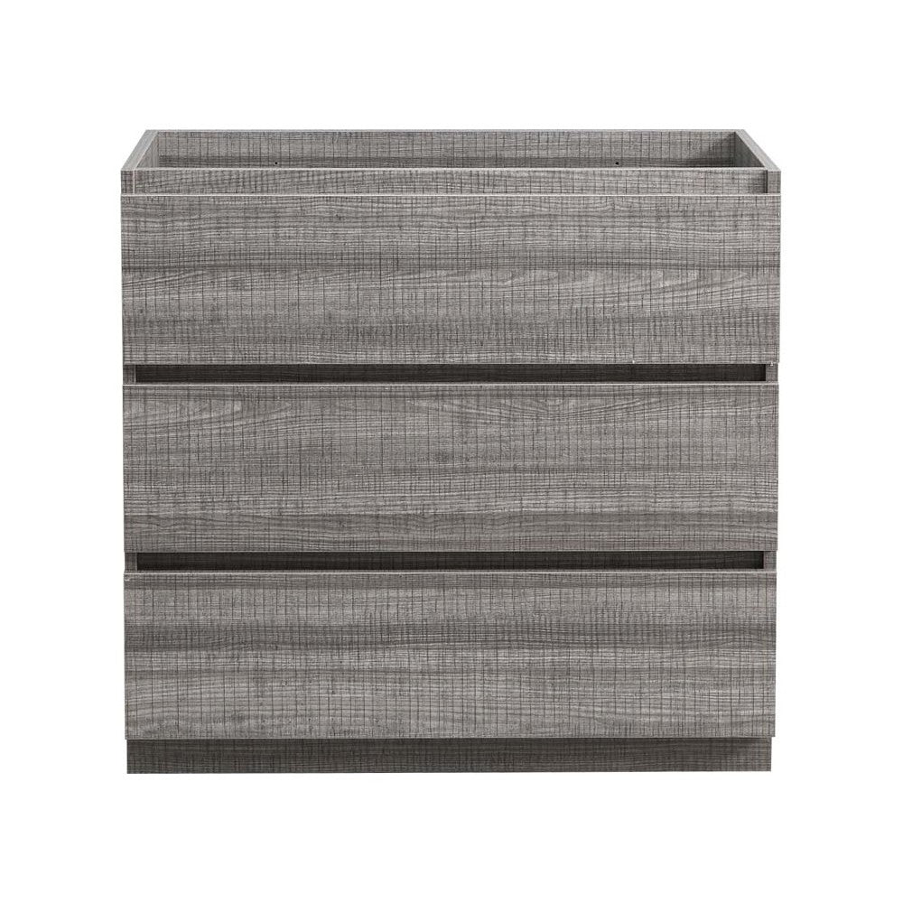 Fresca Lazzaro 36" Glossy Ash Gray Free Standing Modern Bathroom Cabinet