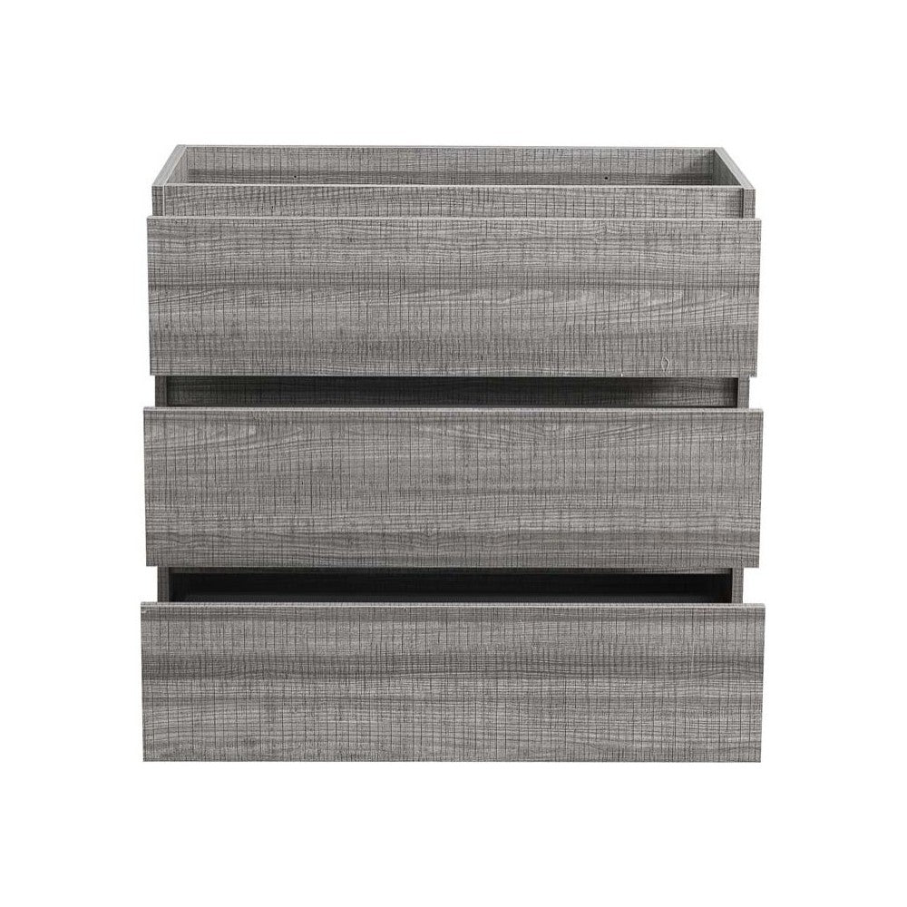 Fresca Lazzaro 36" Glossy Ash Gray Free Standing Modern Bathroom Cabinet
