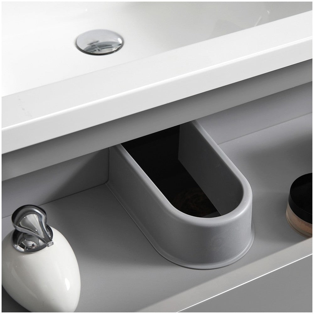 Fresca Lazzaro 42" Gray Free Standing Modern Bathroom Cabinet w/ Integrated Sink