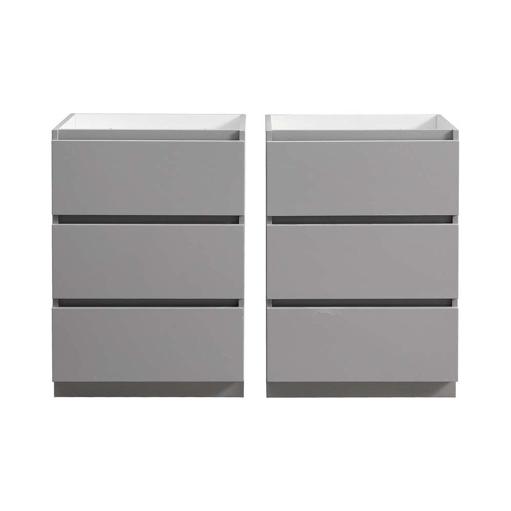 Fresca Lazzaro 48" Gray Free Standing Double Sink Modern Bathroom Cabinet
