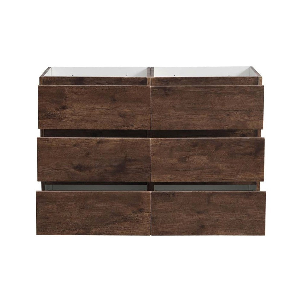 Fresca Lazzaro 48" Rosewood Free Standing Double Sink Modern Bathroom Cabinet