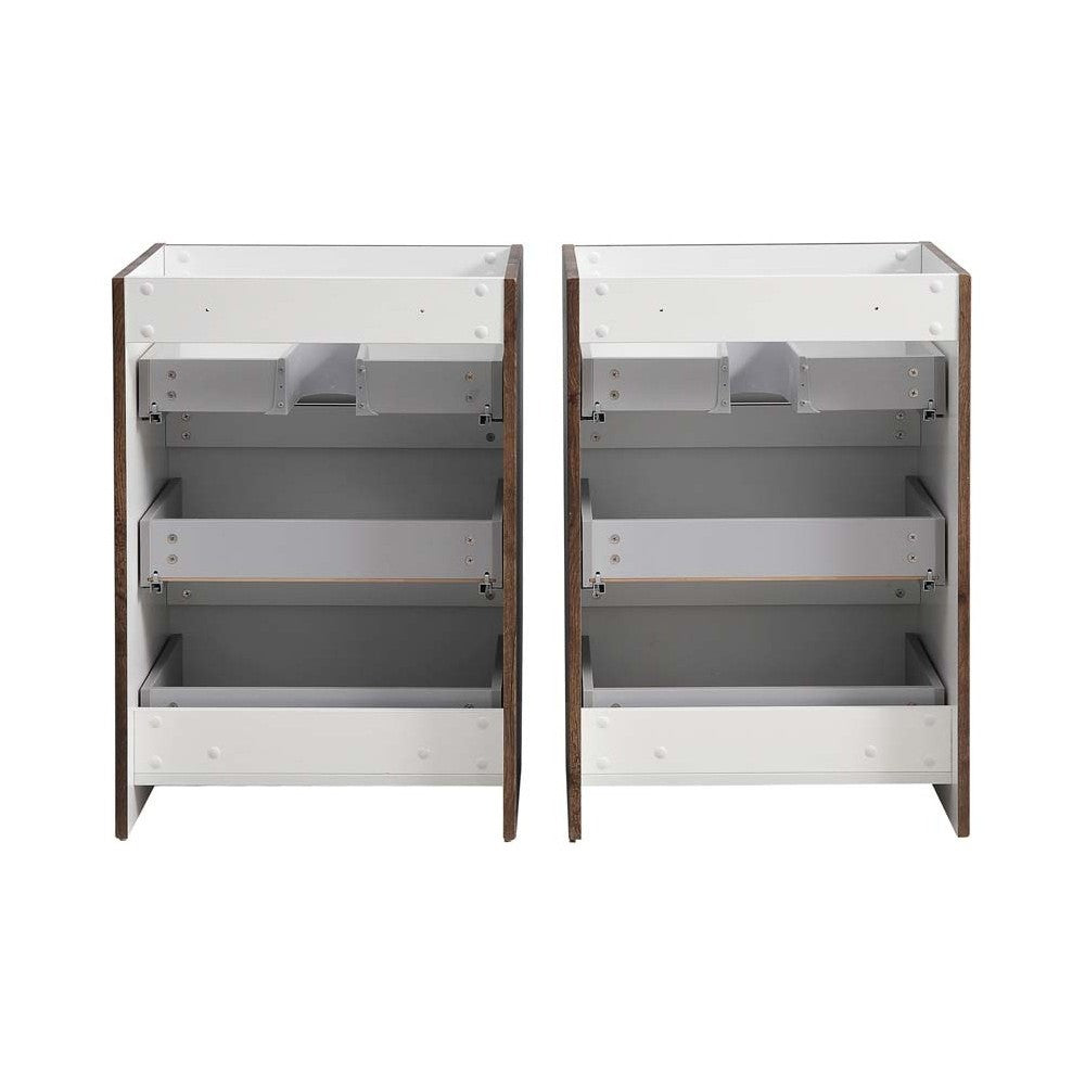 Fresca Lazzaro 48" Rosewood Free Standing Double Sink Modern Bathroom Cabinet