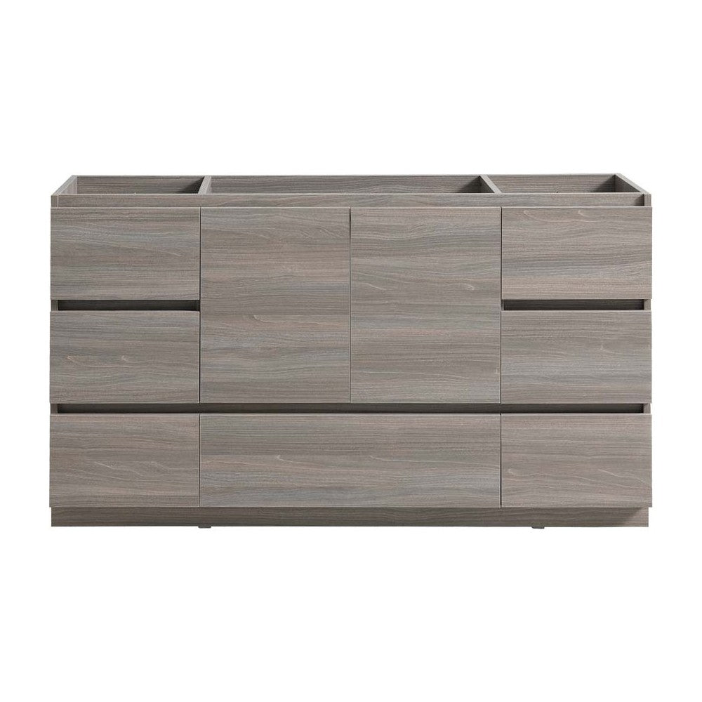 Fresca Lazzaro 60" Gray Wood Free Standing Single Sink Modern Bathroom Cabinet