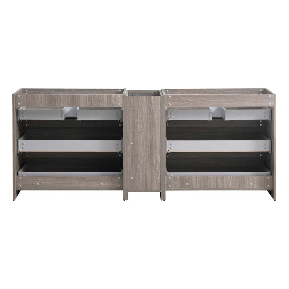 Fresca Lazzaro 84" Gray Wood Free Standing Double Sink Modern Bathroom Cabinet