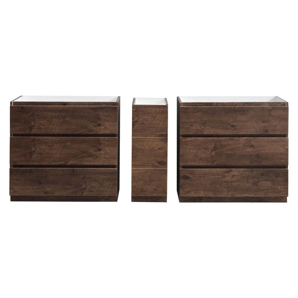 Fresca Lazzaro 84" Rosewood Free Standing Double Sink Modern Bathroom Cabinet
