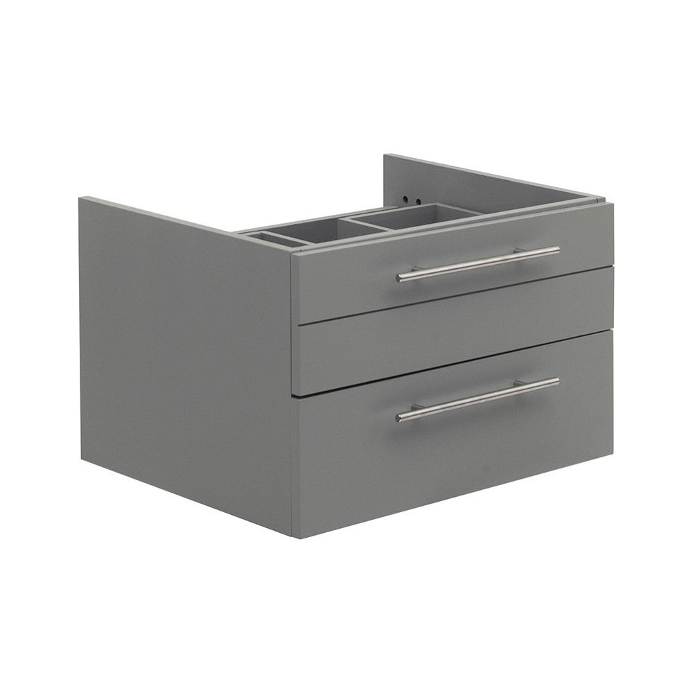 Fresca Lucera 24" Gray Wall Hung Vessel Sink Modern Bathroom Cabinet