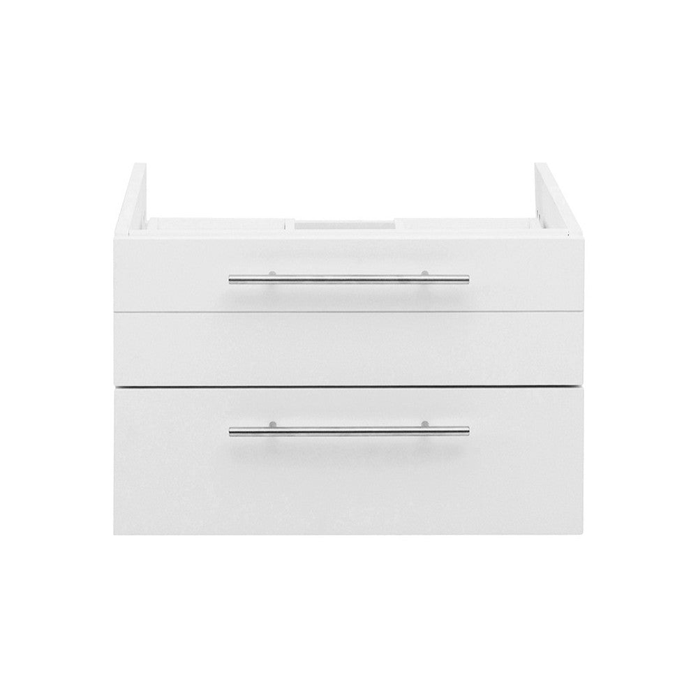 Fresca Lucera 24" White Wall Hung Vessel Sink Modern Bathroom Cabinet