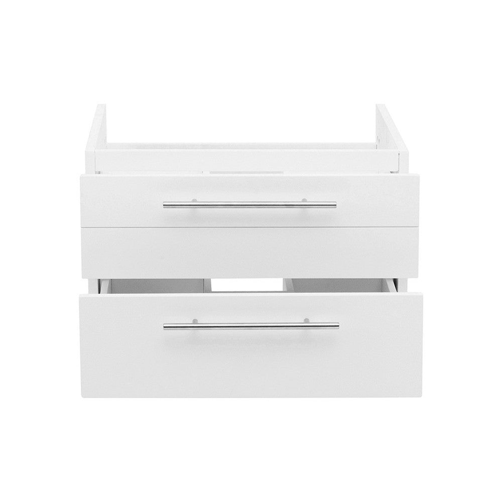 Fresca Lucera 24" White Wall Hung Vessel Sink Modern Bathroom Cabinet