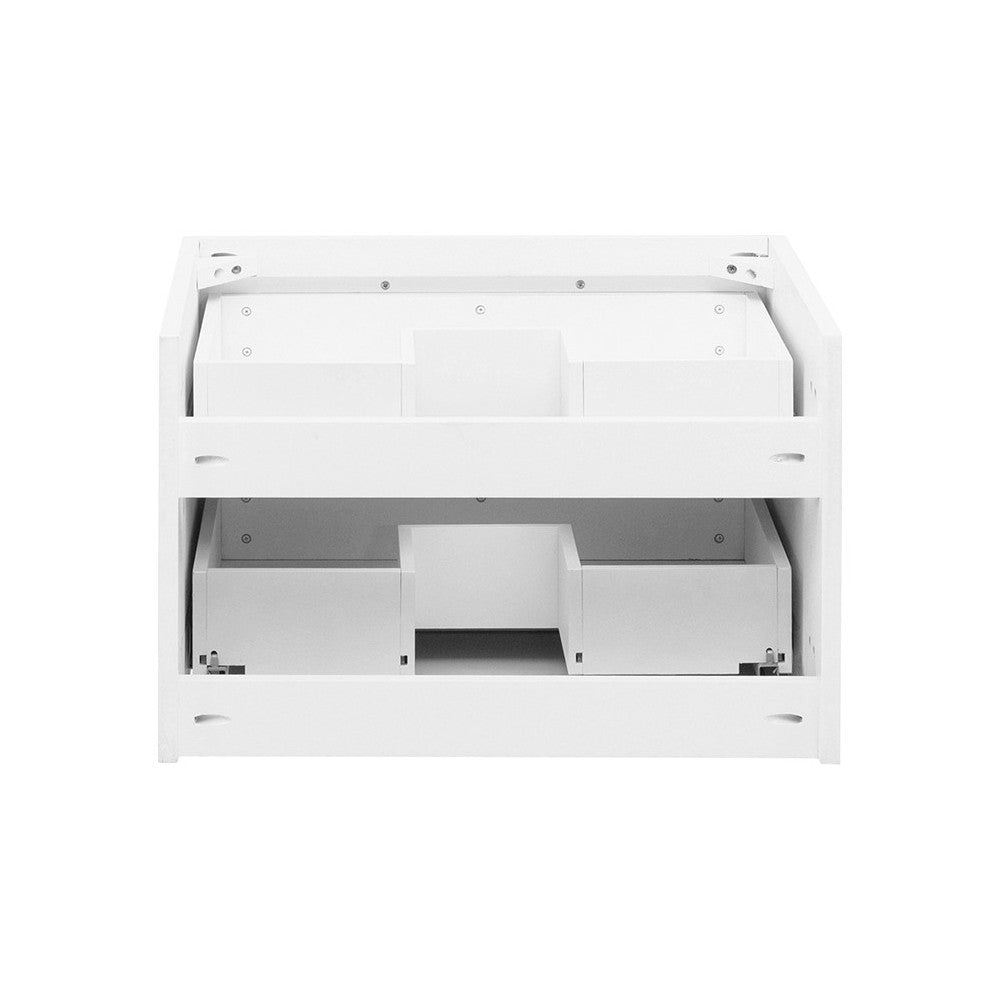 Fresca Lucera 24" White Wall Hung Vessel Sink Modern Bathroom Cabinet