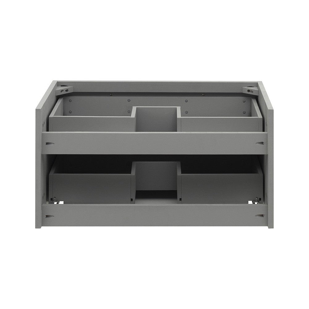 Fresca Lucera 30" Gray Wall Hung Vessel Sink Modern Bathroom Cabinet
