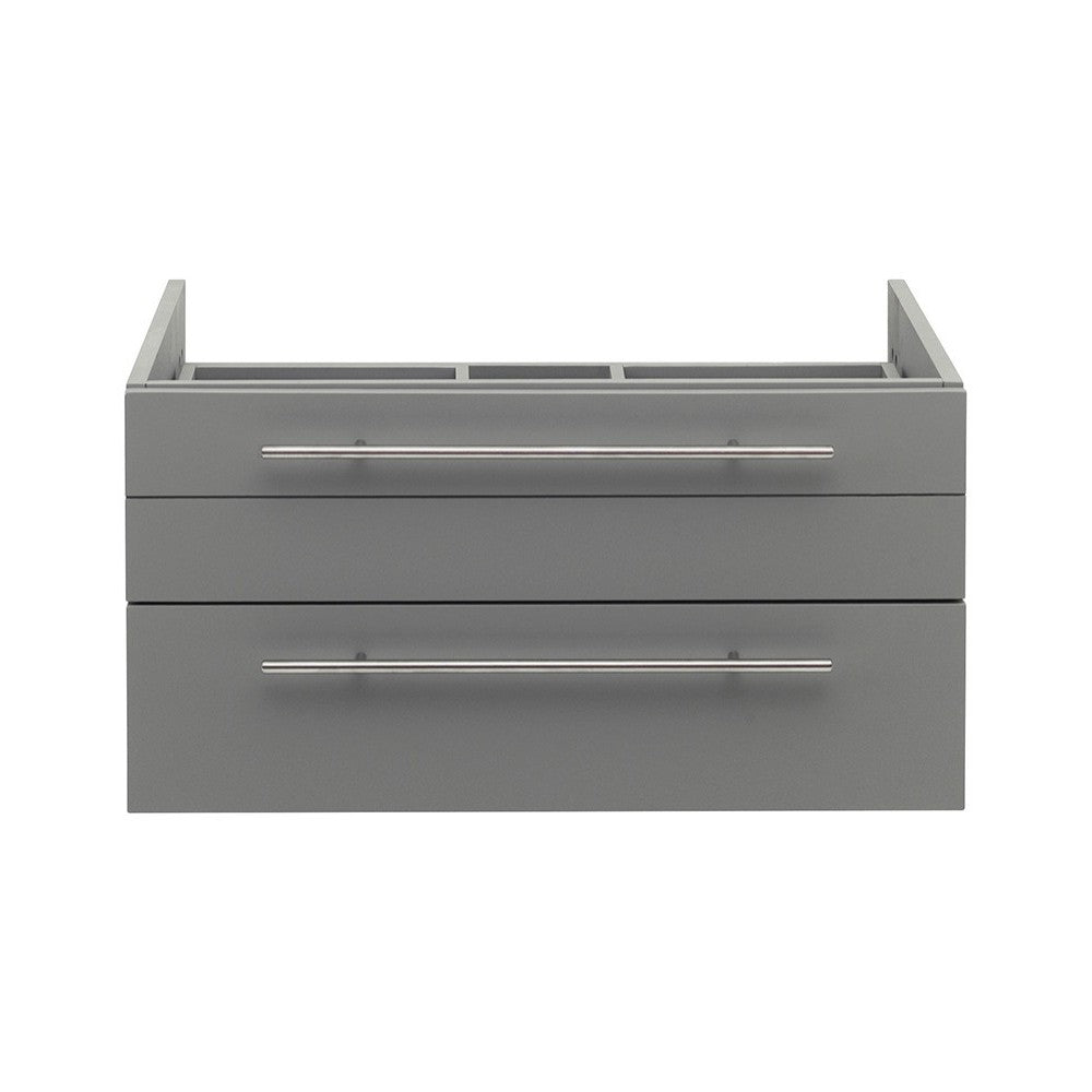 Fresca Lucera 30" Gray Wall Hung Vessel Sink Modern Bathroom Cabinet