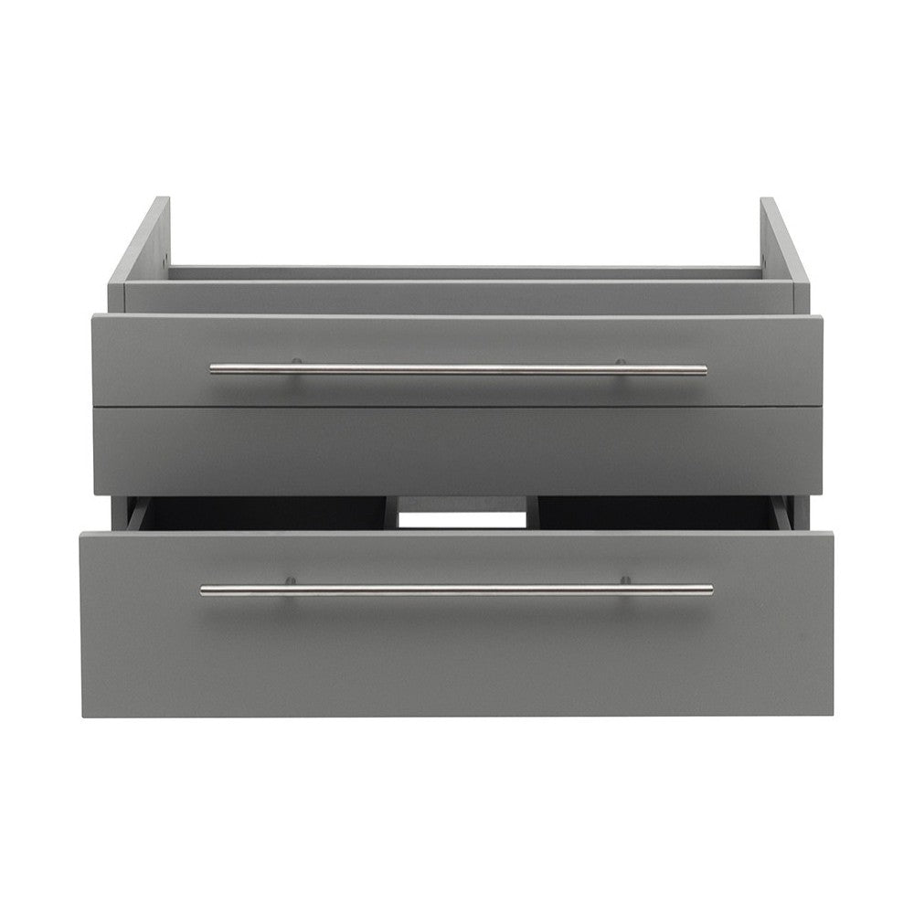 Fresca Lucera 30" Gray Wall Hung Vessel Sink Modern Bathroom Cabinet