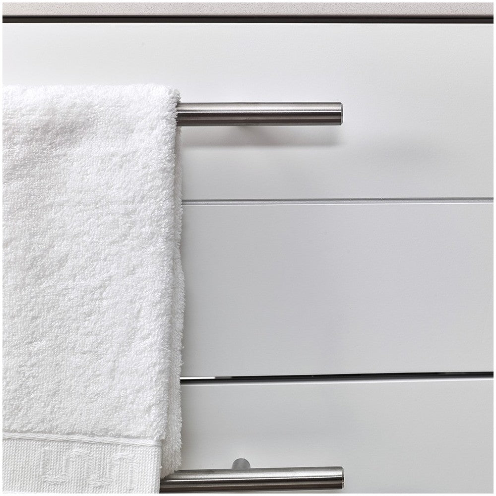 Fresca Lucera 30" White Wall Hung Modern Bathroom Cabinet w/ Top & Vessel Sink