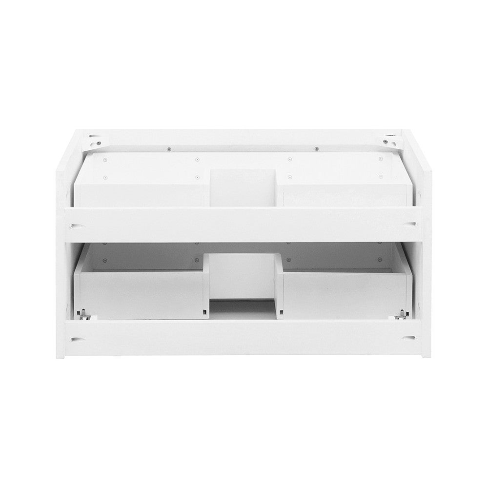 Fresca Lucera 30" White Wall Hung Vessel Sink Modern Bathroom Cabinet