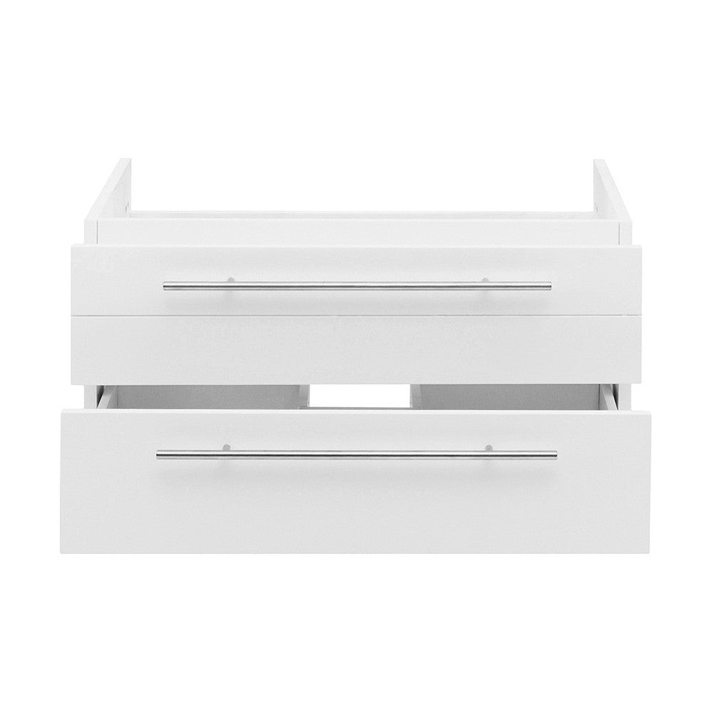 Fresca Lucera 30" White Wall Hung Vessel Sink Modern Bathroom Cabinet