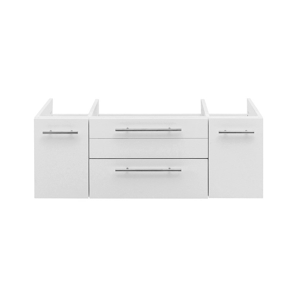 Fresca Lucera 42" White Wall Hung Undermount Sink Modern Bathroom Cabinet