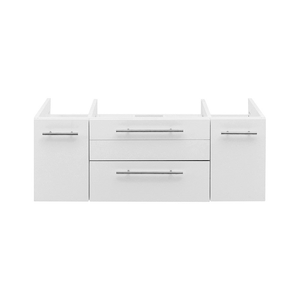 Fresca Lucera 42" White Wall Hung Vessel Sink Modern Bathroom Cabinet