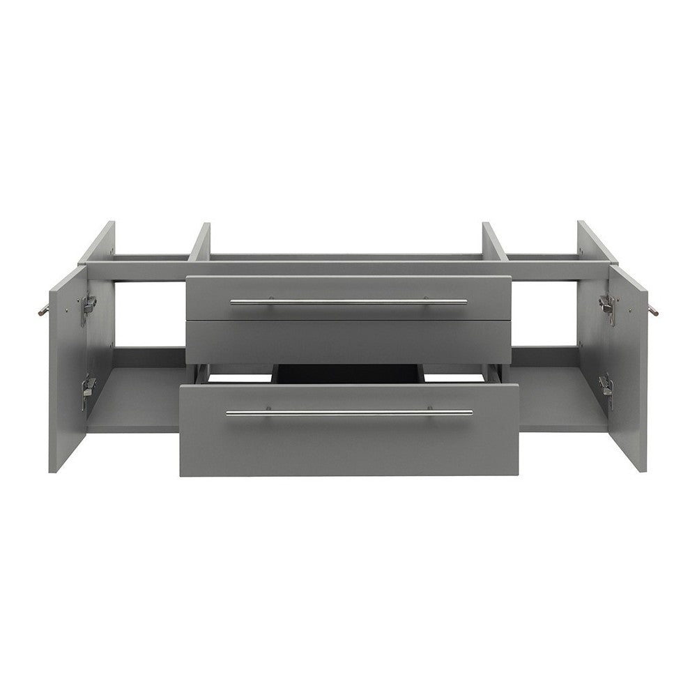 Fresca Lucera 48" Gray Wall Hung Double Vessel Sink Modern Bathroom Cabinet