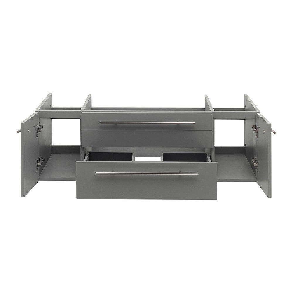 Fresca Lucera 48" Gray Wall Hung Undermount Sink Modern Bathroom Cabinet