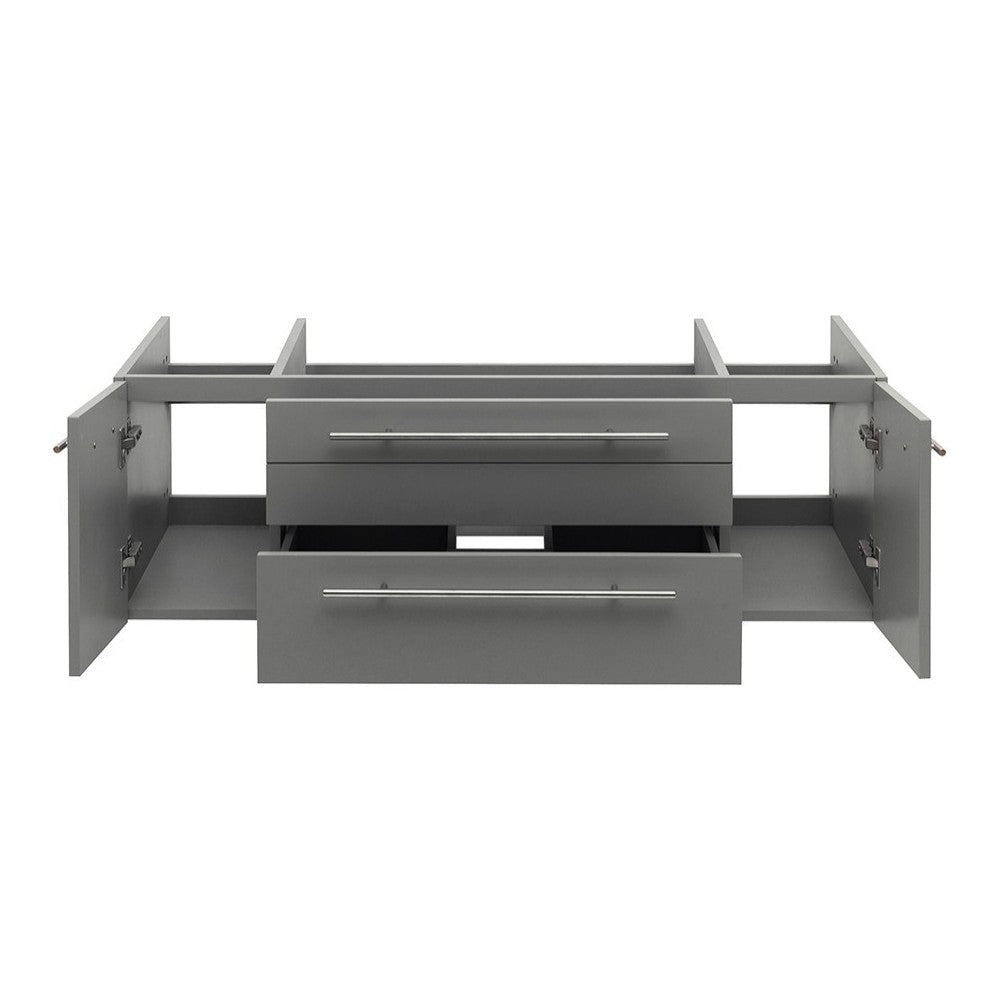 Fresca Lucera 48" Gray Wall Hung Vessel Sink Modern Bathroom Cabinet