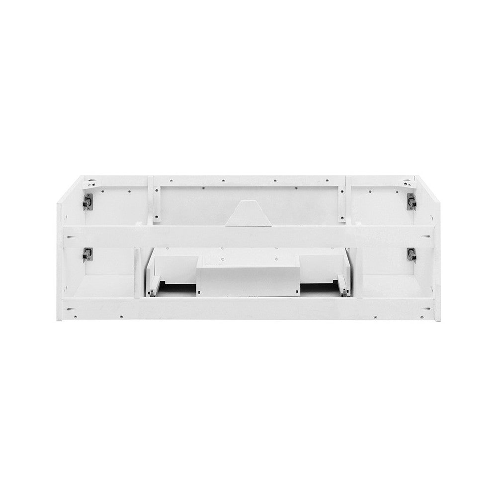 Fresca Lucera 48" White Wall Hung Double Undermount Sink Modern Bathroom Cabinet