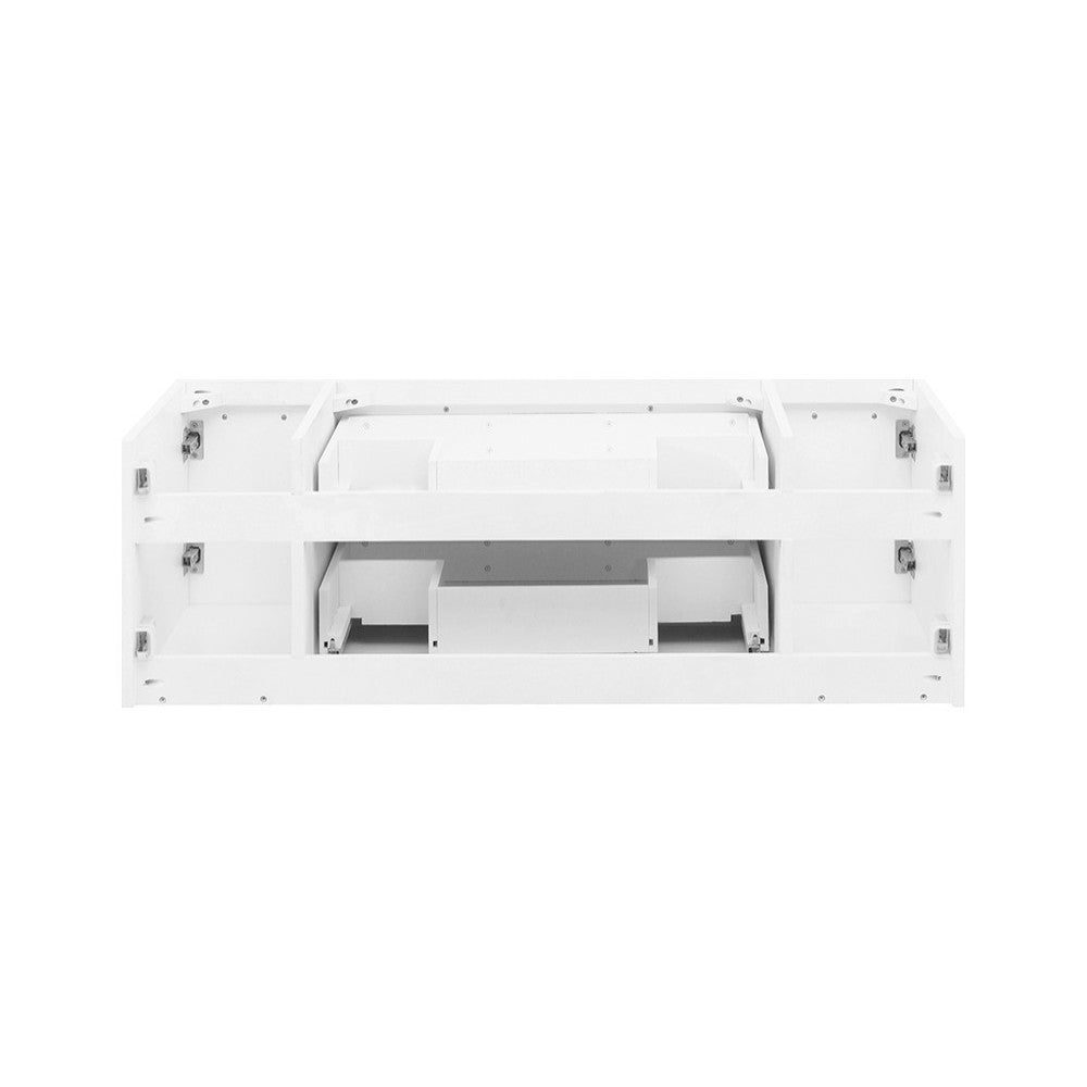 Fresca Lucera 48" White Wall Hung Double Vessel Sink Modern Bathroom Cabinet