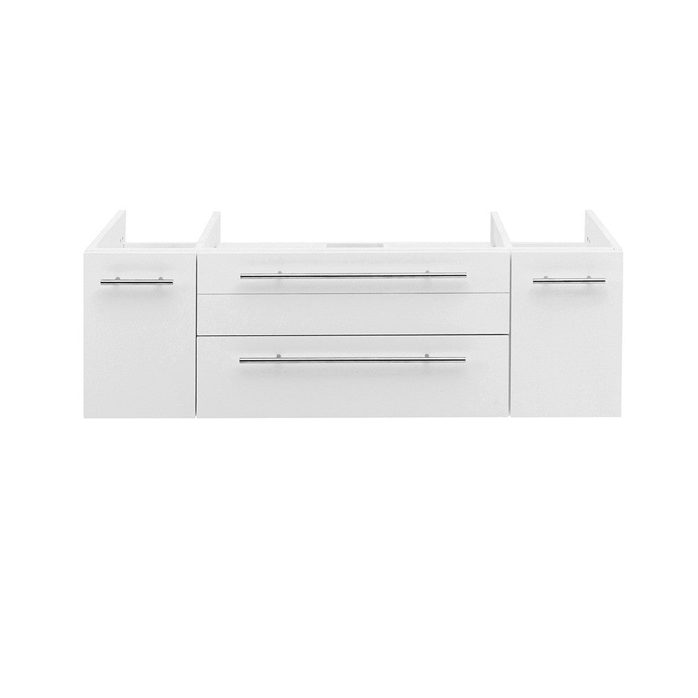 Fresca Lucera 48" White Wall Hung Vessel Sink Modern Bathroom Cabinet