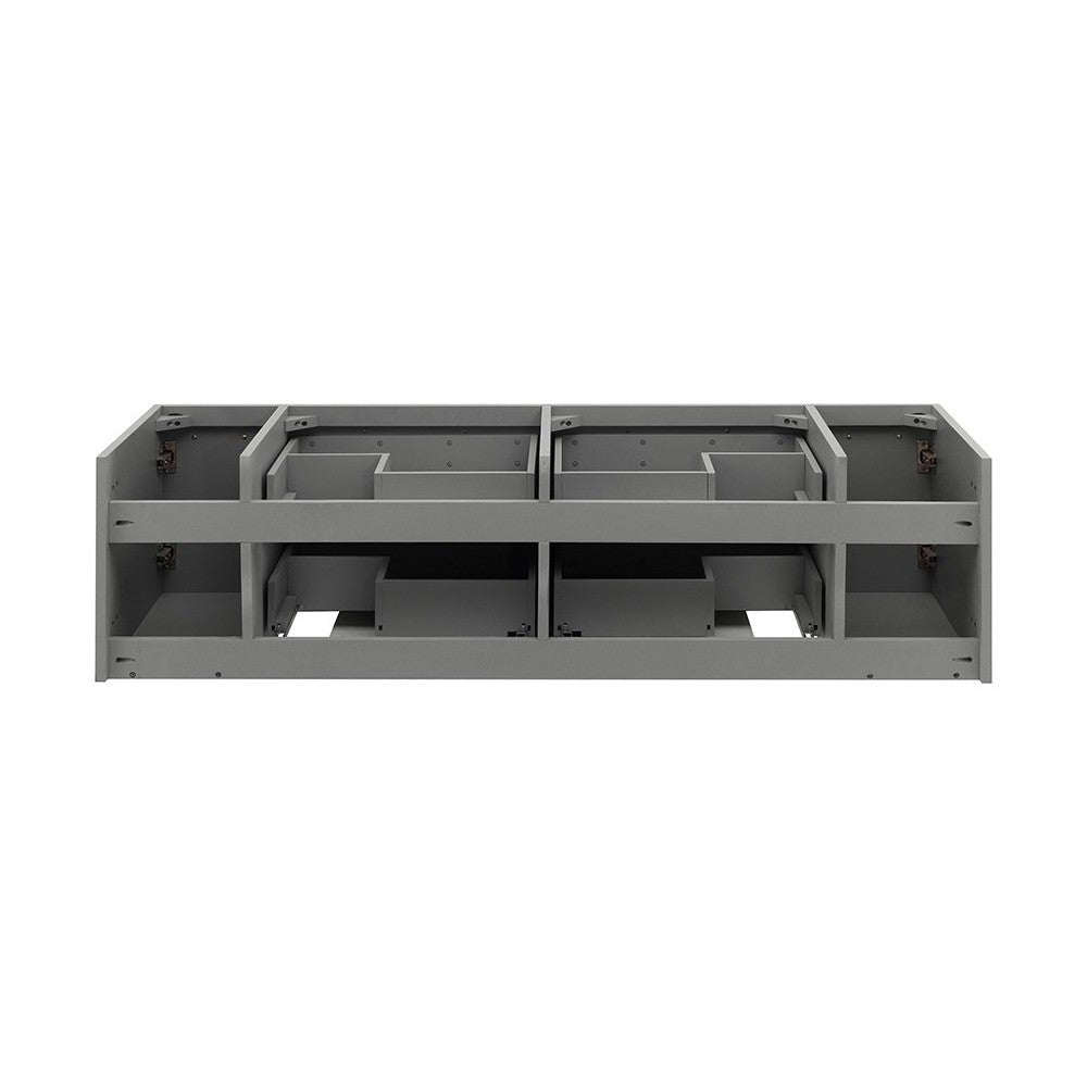 Fresca Lucera 60" Gray Wall Hung Double Vessel Sink Modern Bathroom Cabinet