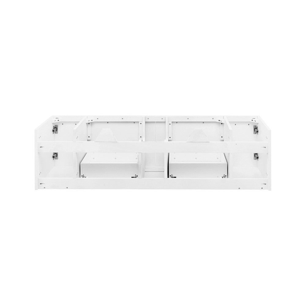 Fresca Lucera 60" White Wall Hung Single Undermount Sink Modern Bathroom Cabinet