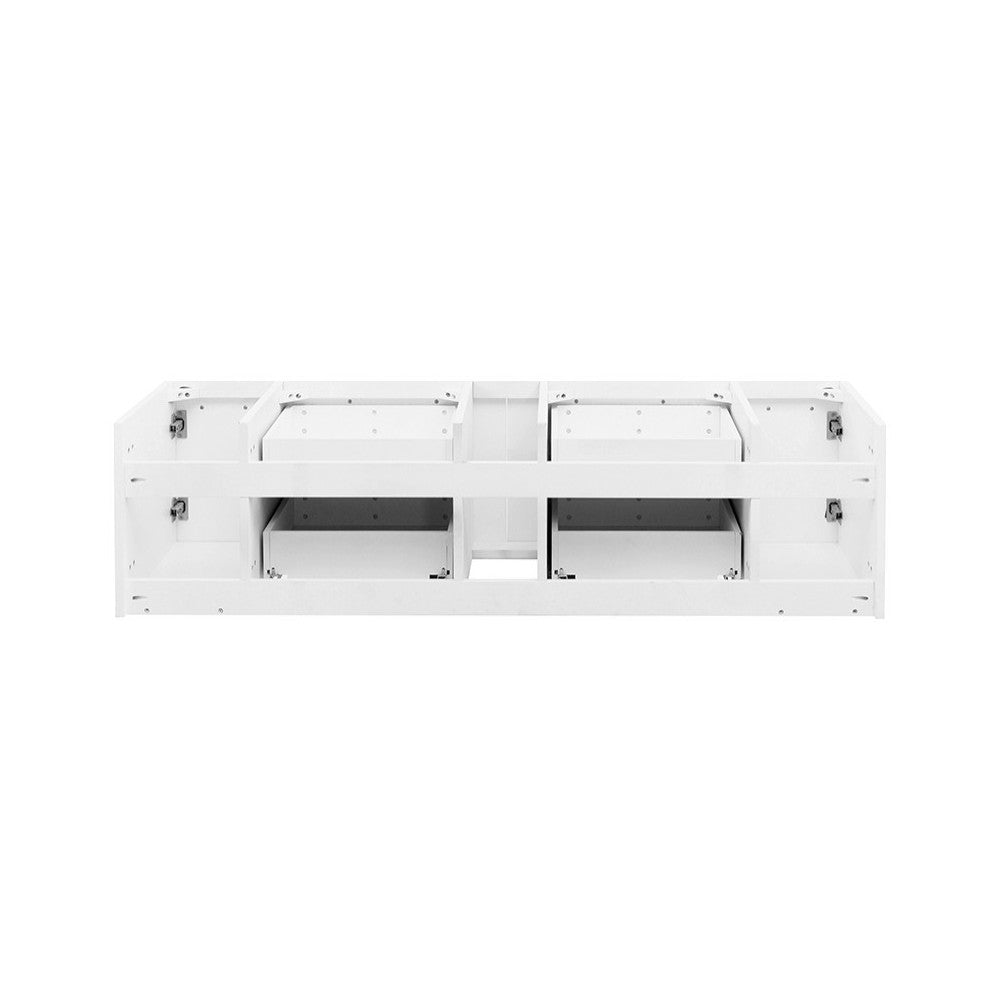 Fresca Lucera 60" White Wall Hung Single Vessel Sink Modern Bathroom Cabinet